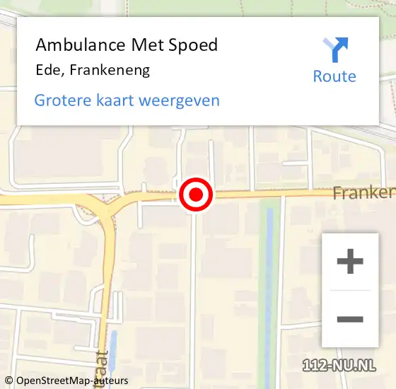 Locatie op kaart van de 112 melding: Ambulance Met Spoed Naar Ede, Frankeneng op 28 juli 2017 15:16