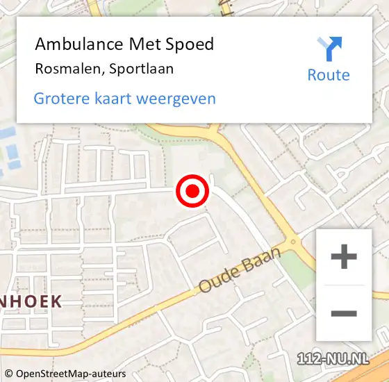 Locatie op kaart van de 112 melding: Ambulance Met Spoed Naar Rosmalen, Sportlaan op 29 juli 2017 08:53
