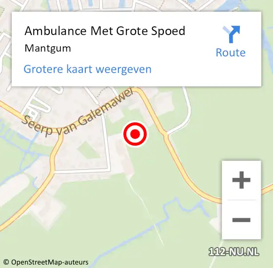 Locatie op kaart van de 112 melding: Ambulance Met Grote Spoed Naar Mantgum op 29 juli 2017 10:36