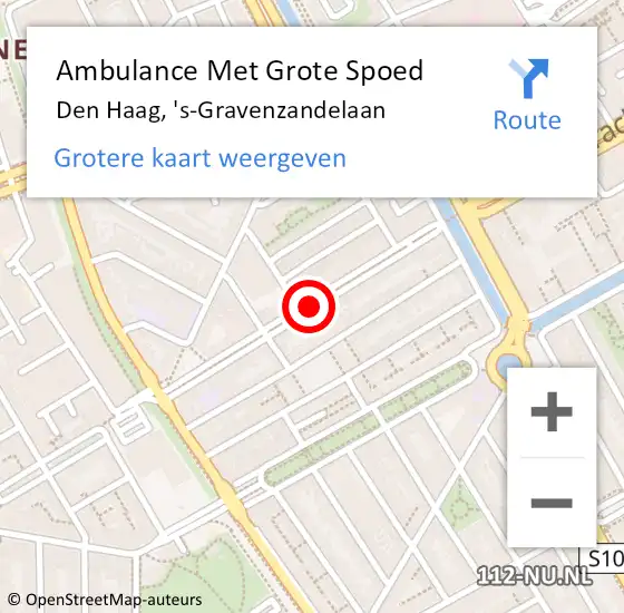 Locatie op kaart van de 112 melding: Ambulance Met Grote Spoed Naar Den Haag, 's-Gravenzandelaan op 29 juli 2017 20:38