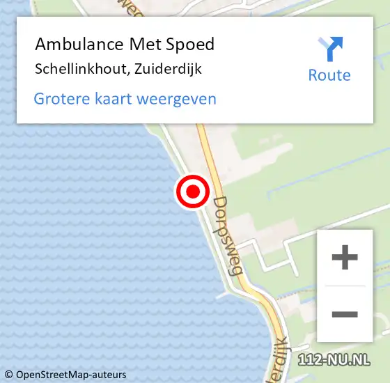 Locatie op kaart van de 112 melding: Ambulance Met Spoed Naar Schellinkhout, Zuiderdijk op 30 juli 2017 10:05