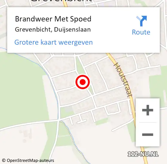 Locatie op kaart van de 112 melding: Brandweer Met Spoed Naar Grevenbicht, Duijsenslaan op 30 juli 2017 10:09