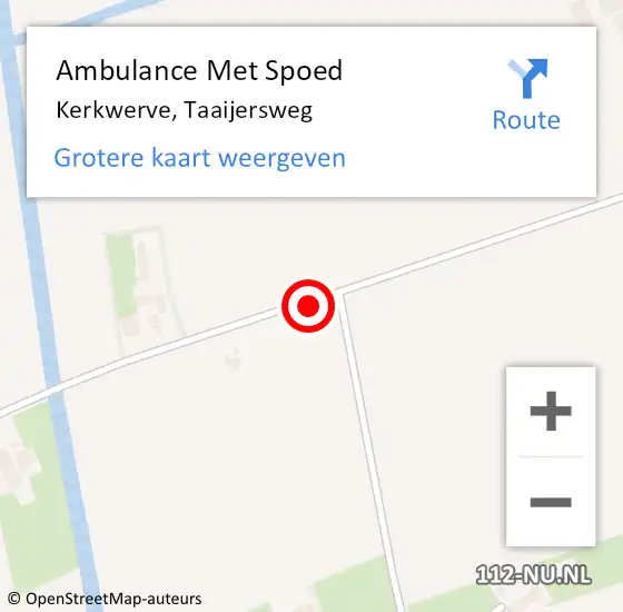 Locatie op kaart van de 112 melding: Ambulance Met Spoed Naar Kerkwerve, Taaijersweg op 30 juli 2017 15:15
