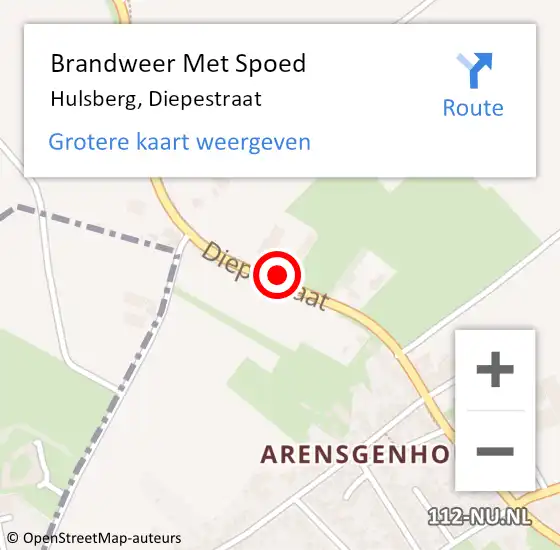 Locatie op kaart van de 112 melding: Brandweer Met Spoed Naar Hulsberg, Diepestraat op 31 juli 2017 15:33