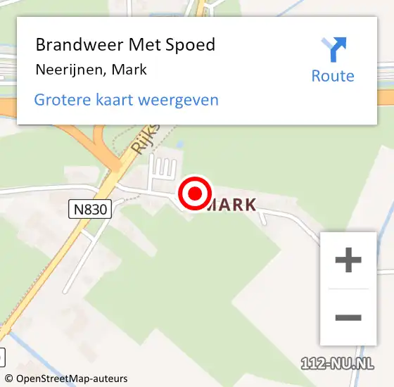 Locatie op kaart van de 112 melding: Brandweer Met Spoed Naar Neerijnen, Mark op 31 juli 2017 20:29