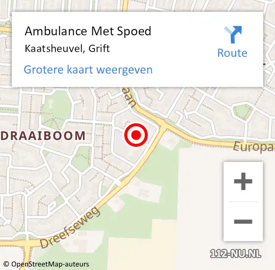 Locatie op kaart van de 112 melding: Ambulance Met Spoed Naar Kaatsheuvel, Grift op 1 augustus 2017 02:08