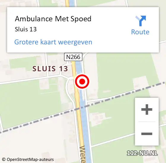 Locatie op kaart van de 112 melding: Ambulance Met Spoed Naar Sluis 13 op 1 augustus 2017 11:11