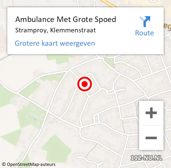 Locatie op kaart van de 112 melding: Ambulance Met Grote Spoed Naar Stramproy, Klemmenstraat op 1 augustus 2017 13:56