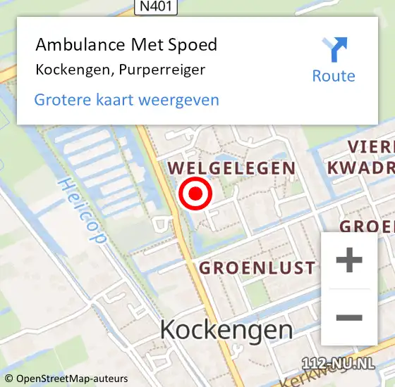 Locatie op kaart van de 112 melding: Ambulance Met Spoed Naar Kockengen, Purperreiger op 2 augustus 2017 16:28