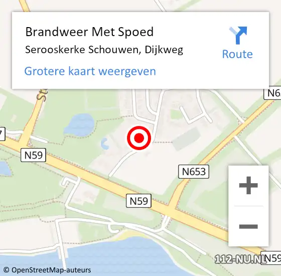 Locatie op kaart van de 112 melding: Brandweer Met Spoed Naar Serooskerke Schouwen, Dijkweg op 2 augustus 2017 16:32