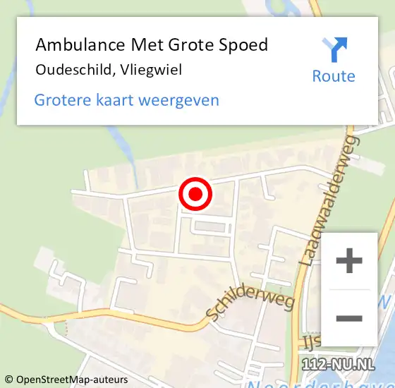 Locatie op kaart van de 112 melding: Ambulance Met Grote Spoed Naar Oudeschild, Vliegwiel op 3 augustus 2017 01:31