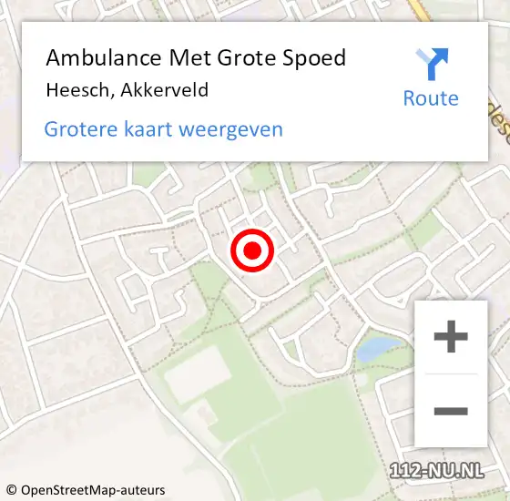 Locatie op kaart van de 112 melding: Ambulance Met Grote Spoed Naar Heesch, Akkerveld op 3 augustus 2017 09:06