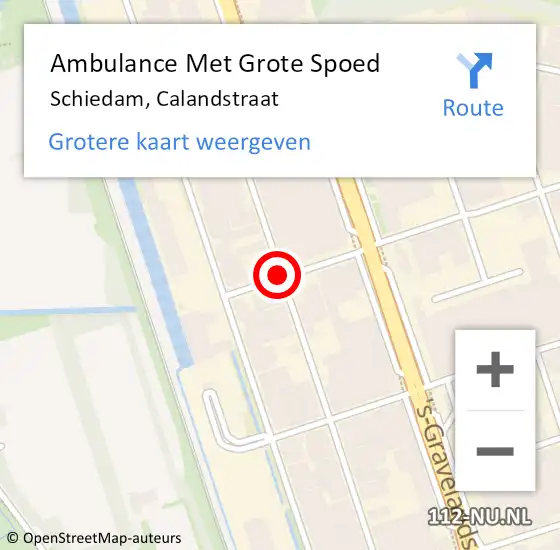 Locatie op kaart van de 112 melding: Ambulance Met Grote Spoed Naar Schiedam, Calandstraat op 3 augustus 2017 16:11