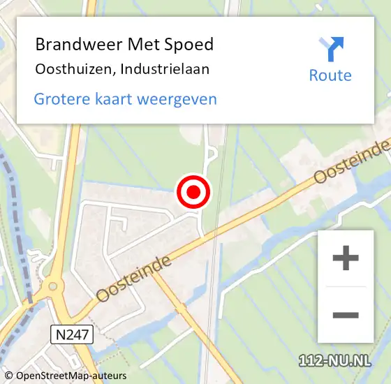 Locatie op kaart van de 112 melding: Brandweer Met Spoed Naar Oosthuizen, Industrielaan op 3 augustus 2017 17:37