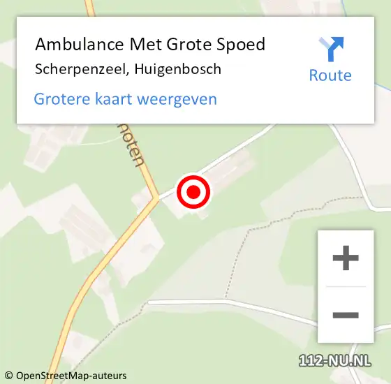 Locatie op kaart van de 112 melding: Ambulance Met Grote Spoed Naar Scherpenzeel, Huigenbosch op 4 augustus 2017 09:11