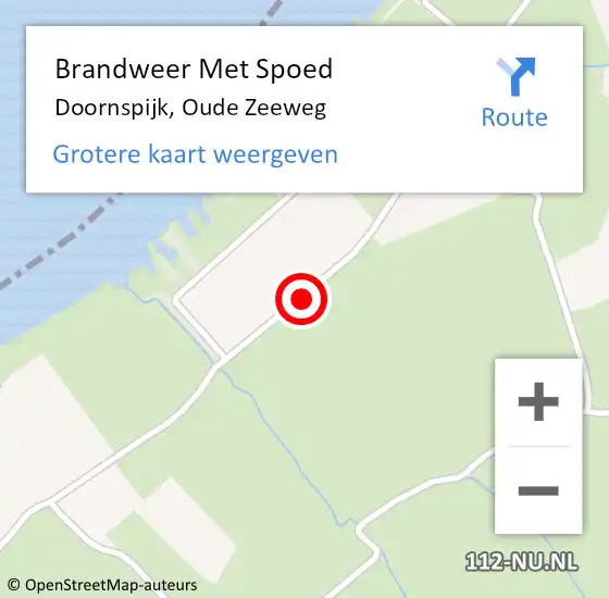 Locatie op kaart van de 112 melding: Brandweer Met Spoed Naar Doornspijk, Oude Zeeweg op 4 augustus 2017 09:50