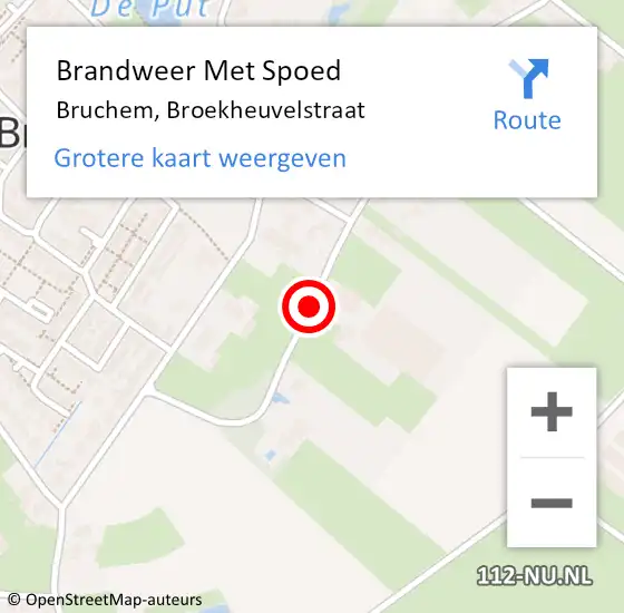 Locatie op kaart van de 112 melding: Brandweer Met Spoed Naar Bruchem, Broekheuvelstraat op 4 augustus 2017 12:48