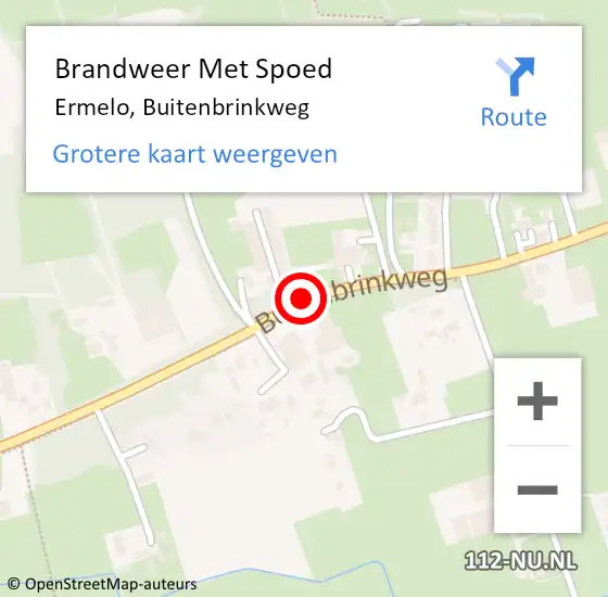 Locatie op kaart van de 112 melding: Brandweer Met Spoed Naar Ermelo, Buitenbrinkweg op 4 augustus 2017 13:34