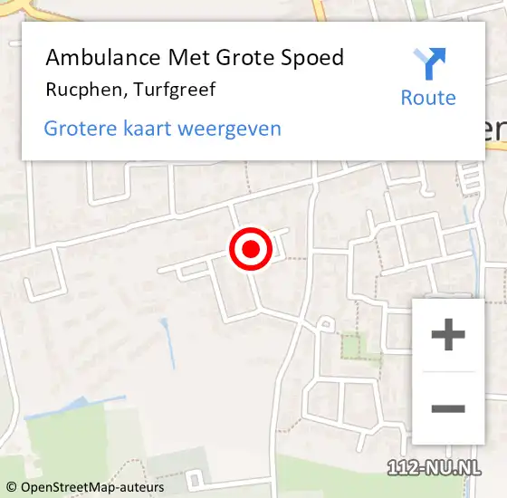 Locatie op kaart van de 112 melding: Ambulance Met Grote Spoed Naar Rucphen, Turfgreef op 4 augustus 2017 13:36