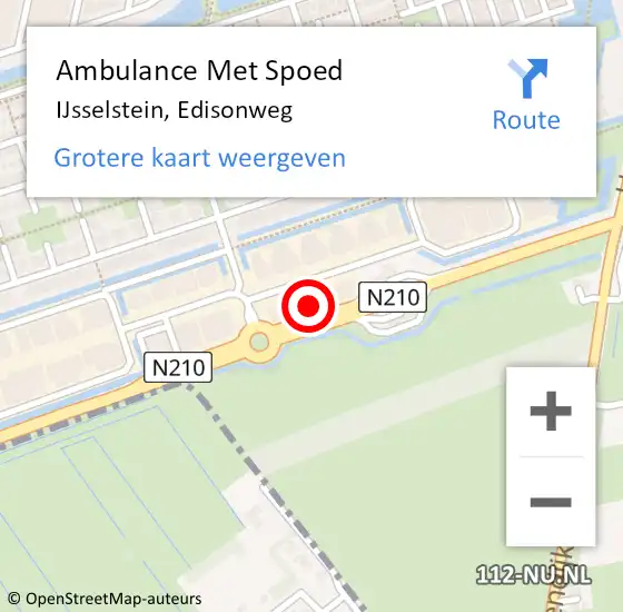 Locatie op kaart van de 112 melding: Ambulance Met Spoed Naar IJsselstein, Edisonweg op 4 augustus 2017 15:36