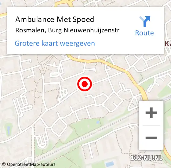 Locatie op kaart van de 112 melding: Ambulance Met Spoed Naar Rosmalen, Burg Nieuwenhuijzenstr op 4 augustus 2017 17:06
