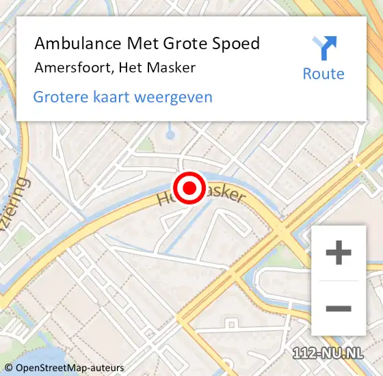 Locatie op kaart van de 112 melding: Ambulance Met Grote Spoed Naar Amersfoort, Het Masker op 5 augustus 2017 11:53