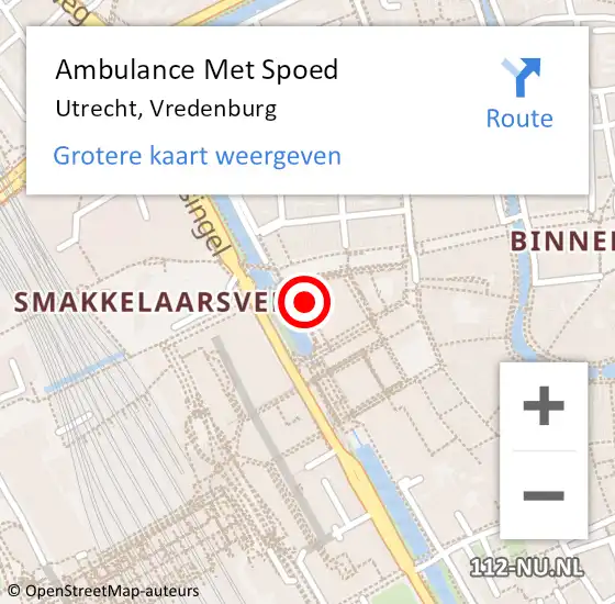 Locatie op kaart van de 112 melding: Ambulance Met Spoed Naar Utrecht, Vredenburg op 5 augustus 2017 12:51