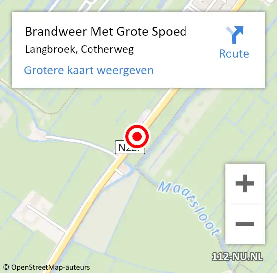 Locatie op kaart van de 112 melding: Brandweer Met Grote Spoed Naar Langbroek, Cotherweg op 5 augustus 2017 13:50