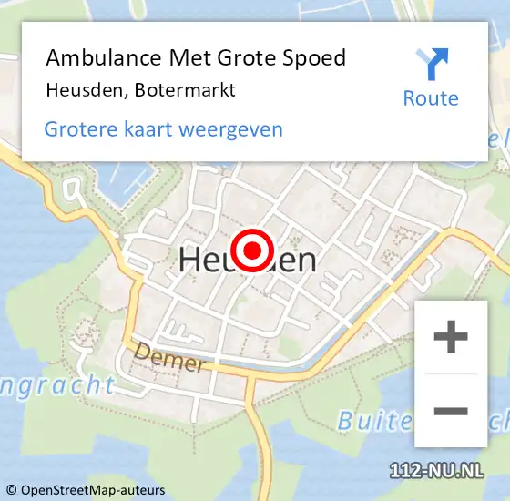 Locatie op kaart van de 112 melding: Ambulance Met Grote Spoed Naar Heusden, Botermarkt op 5 augustus 2017 16:42