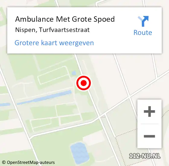 Locatie op kaart van de 112 melding: Ambulance Met Grote Spoed Naar Nispen, Turfvaartsestraat op 6 augustus 2017 19:18