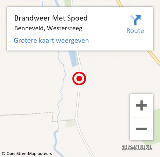 Locatie op kaart van de 112 melding: Brandweer Met Spoed Naar Benneveld, Westersteeg op 6 augustus 2017 21:47