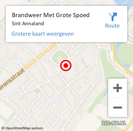 Locatie op kaart van de 112 melding: Brandweer Met Grote Spoed Naar Sint-Annaland op 7 augustus 2017 14:00