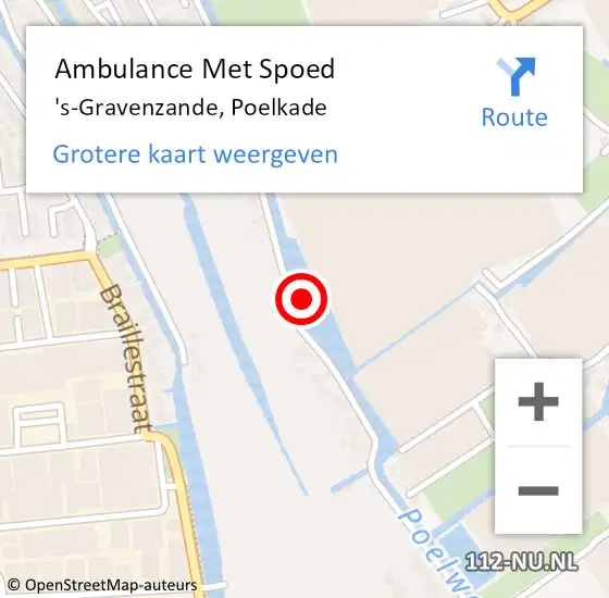 Locatie op kaart van de 112 melding: Ambulance Met Spoed Naar 's-Gravenzande, Poelkade op 7 augustus 2017 15:13