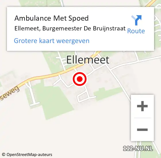 Locatie op kaart van de 112 melding: Ambulance Met Spoed Naar Ellemeet, Burgemeester De Bruijnstraat op 8 augustus 2017 11:13