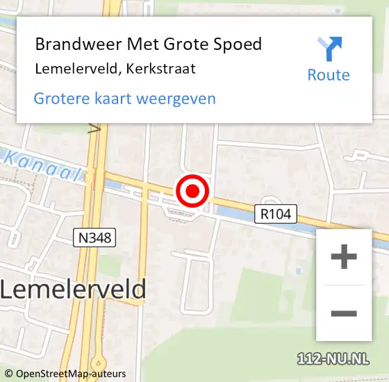 Locatie op kaart van de 112 melding: Brandweer Met Grote Spoed Naar Lemelerveld, Kerkstraat op 8 augustus 2017 11:40