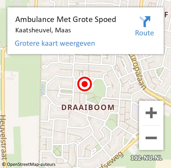 Locatie op kaart van de 112 melding: Ambulance Met Grote Spoed Naar Kaatsheuvel, Maas op 9 augustus 2017 04:11