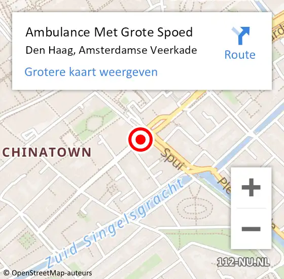 Locatie op kaart van de 112 melding: Ambulance Met Grote Spoed Naar Den Haag, Amsterdamse Veerkade op 9 augustus 2017 08:16