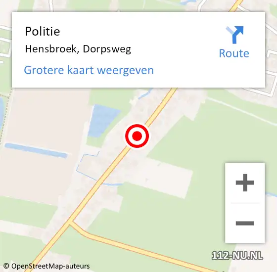 Locatie op kaart van de 112 melding: Politie Hensbroek, Dorpsweg op 9 augustus 2017 13:36