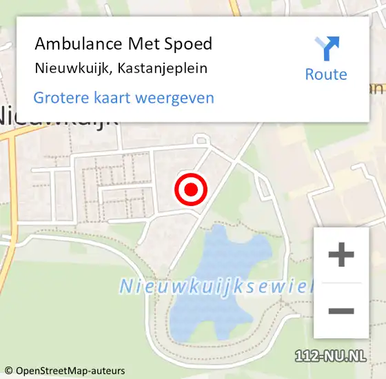 Locatie op kaart van de 112 melding: Ambulance Met Spoed Naar Nieuwkuijk, Kastanjeplein op 9 augustus 2017 22:36