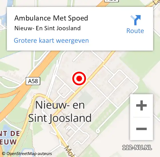 Locatie op kaart van de 112 melding: Ambulance Met Spoed Naar Nieuw- En Sint Joosland op 10 augustus 2017 11:22