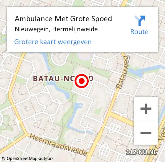 Locatie op kaart van de 112 melding: Ambulance Met Grote Spoed Naar Nieuwegein, Hermelijnweide op 10 augustus 2017 16:13