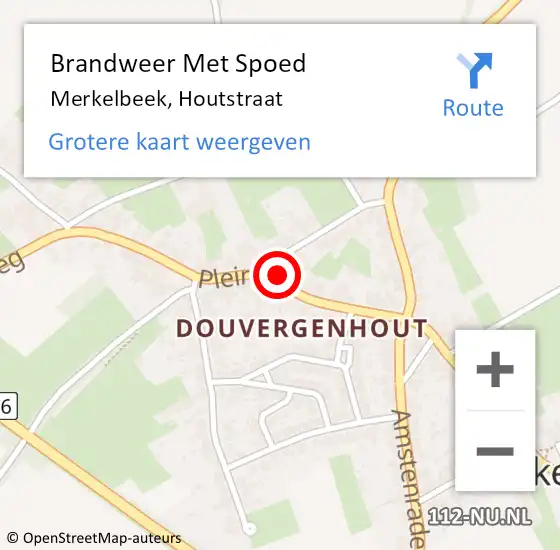 Locatie op kaart van de 112 melding: Brandweer Met Spoed Naar Merkelbeek, Houtstraat op 10 augustus 2017 17:03