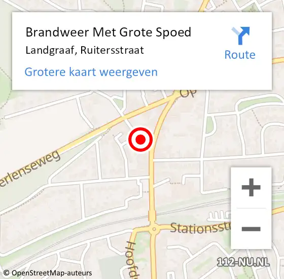 Locatie op kaart van de 112 melding: Brandweer Met Grote Spoed Naar Landgraaf, Ruitersstraat op 10 augustus 2017 22:05