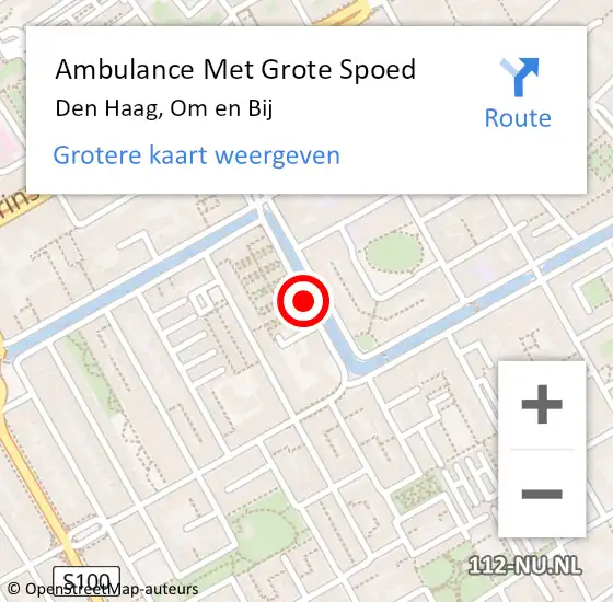 Locatie op kaart van de 112 melding: Ambulance Met Grote Spoed Naar Den Haag, Om en Bij op 11 augustus 2017 11:39