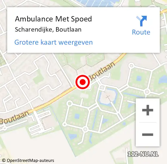 Locatie op kaart van de 112 melding: Ambulance Met Spoed Naar Scharendijke, Boutlaan op 11 augustus 2017 16:56