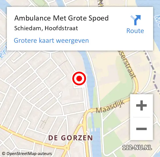 Locatie op kaart van de 112 melding: Ambulance Met Grote Spoed Naar Schiedam, Hoofdstraat op 12 augustus 2017 13:46
