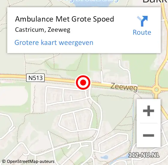 Locatie op kaart van de 112 melding: Ambulance Met Grote Spoed Naar Castricum, Zeeweg op 12 augustus 2017 15:16