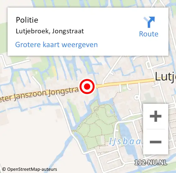 Locatie op kaart van de 112 melding: Politie Lutjebroek, Jongstraat op 12 augustus 2017 16:37