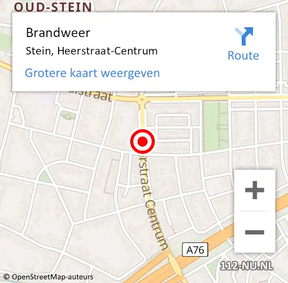 Locatie op kaart van de 112 melding: Brandweer Stein, Heerstraat-Centrum op 12 augustus 2017 17:03