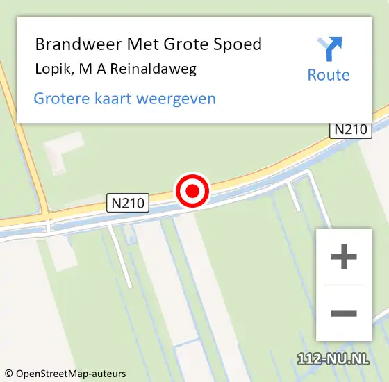 Locatie op kaart van de 112 melding: Brandweer Met Grote Spoed Naar Lopik, M A Reinaldaweg op 13 augustus 2017 03:40
